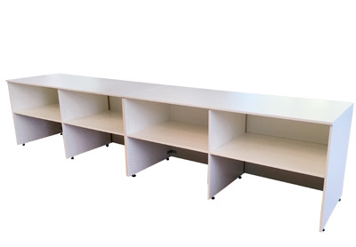 Messetheke Cateringtheke Klappbar KBS weiß mit Stellfüßen