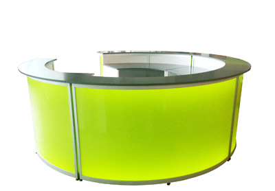 Rundtheke Leuchttheke Rio grün 3m